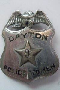Policewoman's badge, also known as a 'shield', from Dayton, OH.